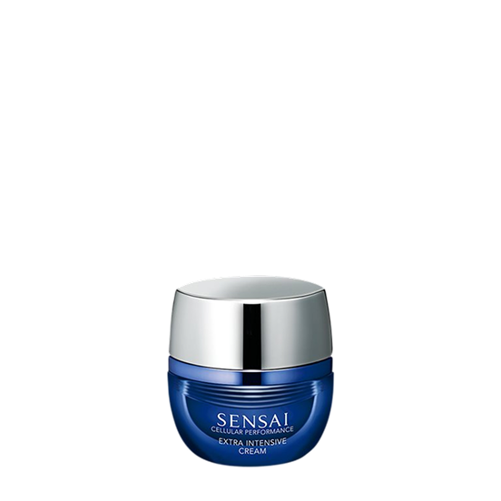 Cellular Performance Extra Intensive Cream: ein blauer Glastiegel mit blauem Ring und Schraubverschluss