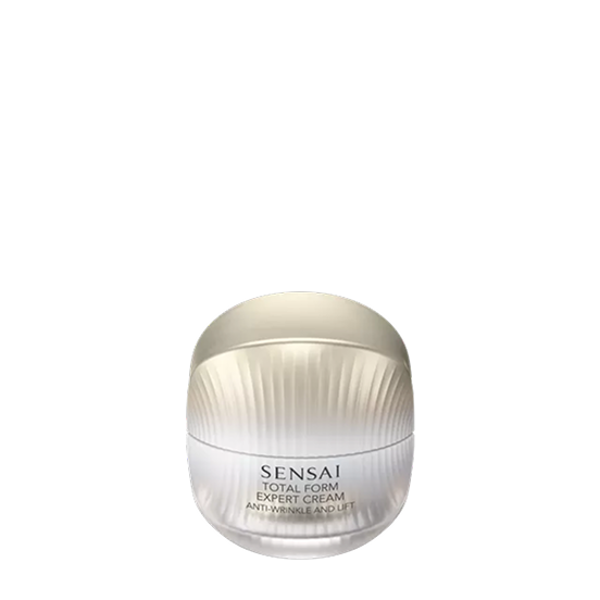 Total Form Expert Cream - Mattierter Glastiegel mit hellgoldenem Schraubdeckel mit Rippendekor