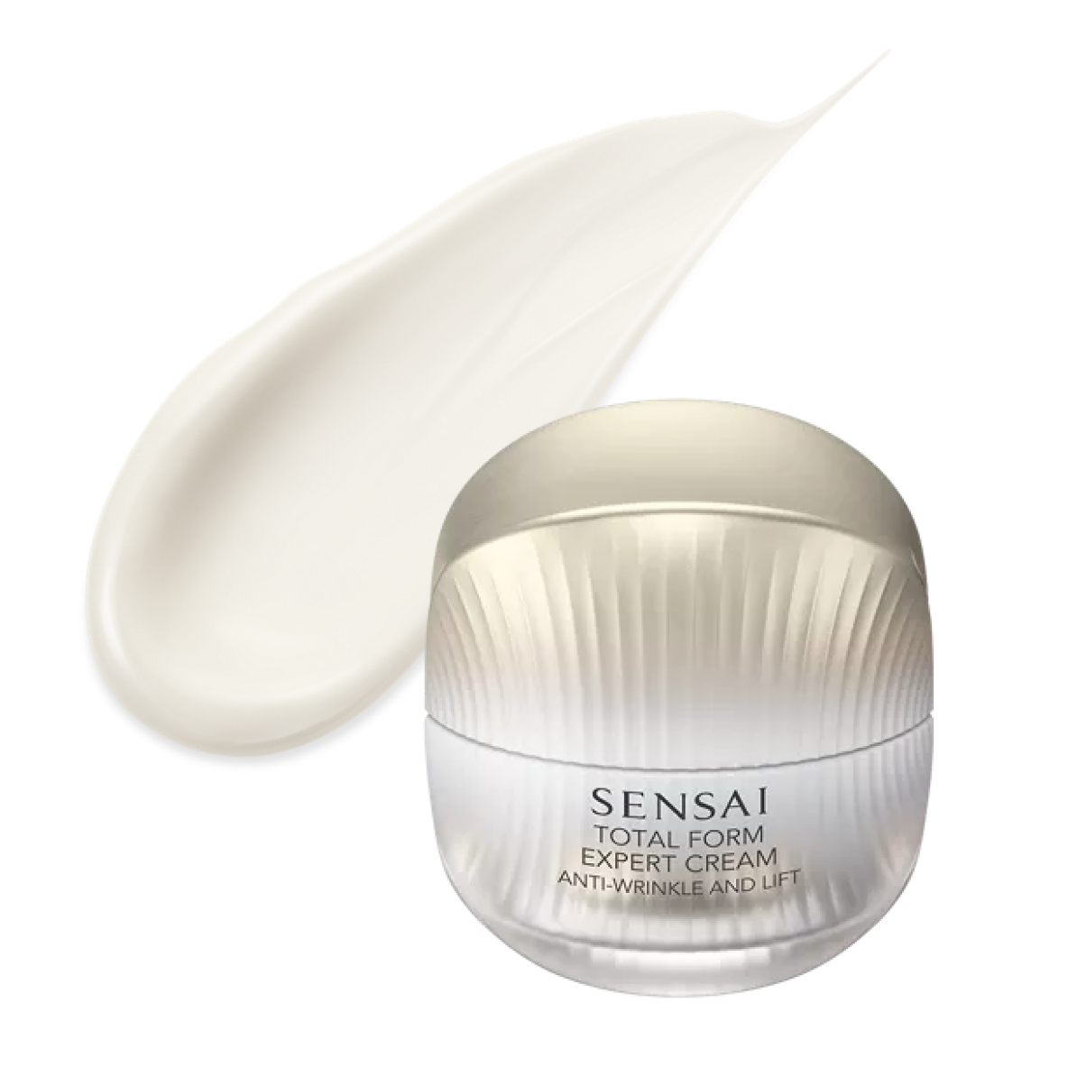 Total Form Expert Cream, weißer Glastiegel mit einer Creme-Textur.